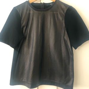 Tibi black leather perforated top.  Size 0.  Like new condition.
